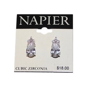 Napier Teardrop Shaped Earrings NWT Crystal
